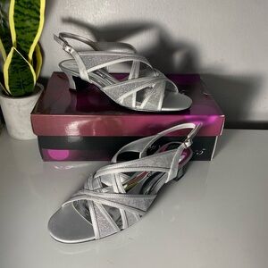Easy Street Silver Strappy Sandals